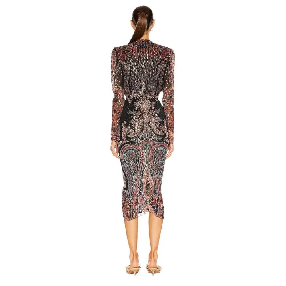 Rococo Sand Nott Midi Dress In Black Size Small - Picture 9 of 16